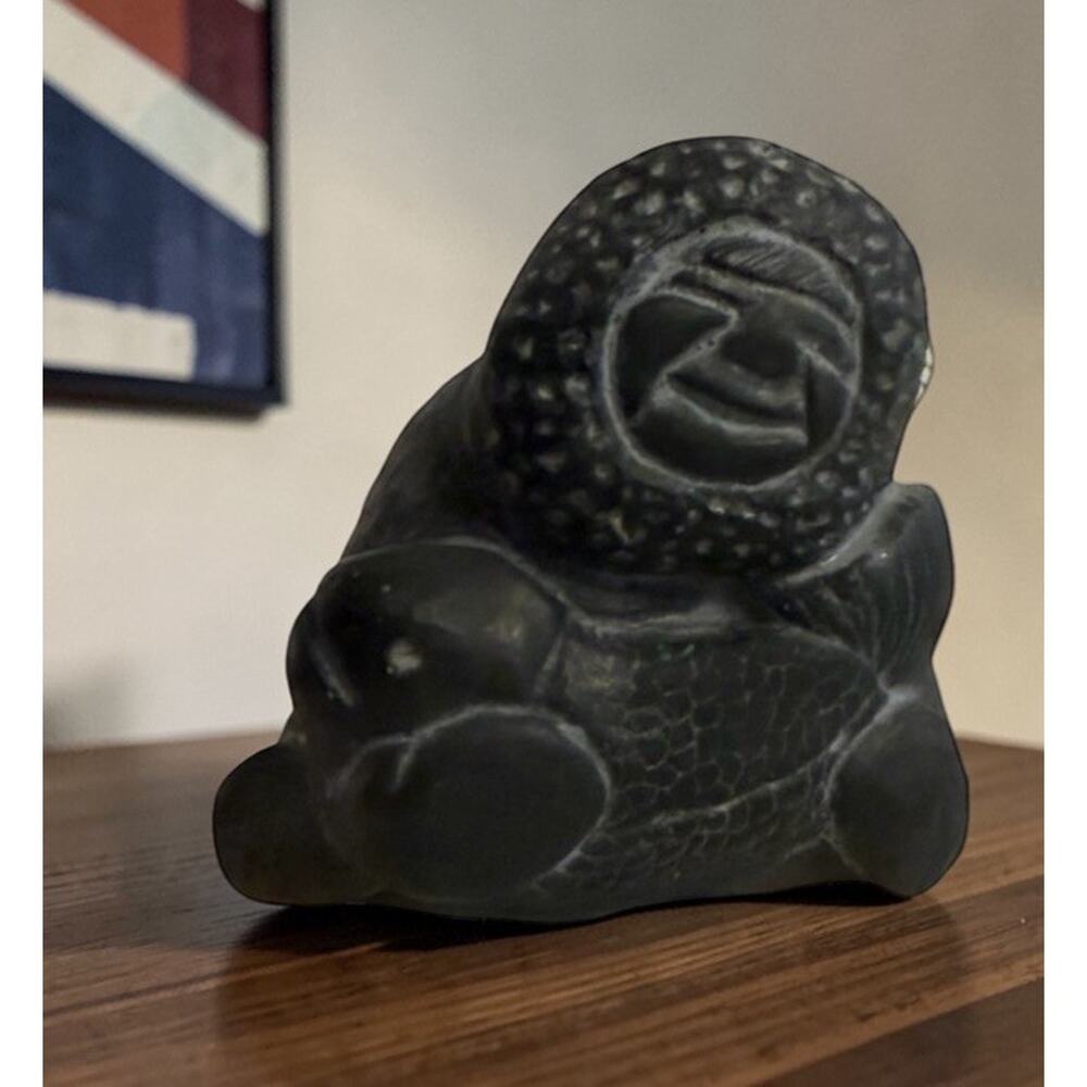 Vintage IINUIT StTONE Sculpture Original Eskimo 3” Made In Alaska 3466-31